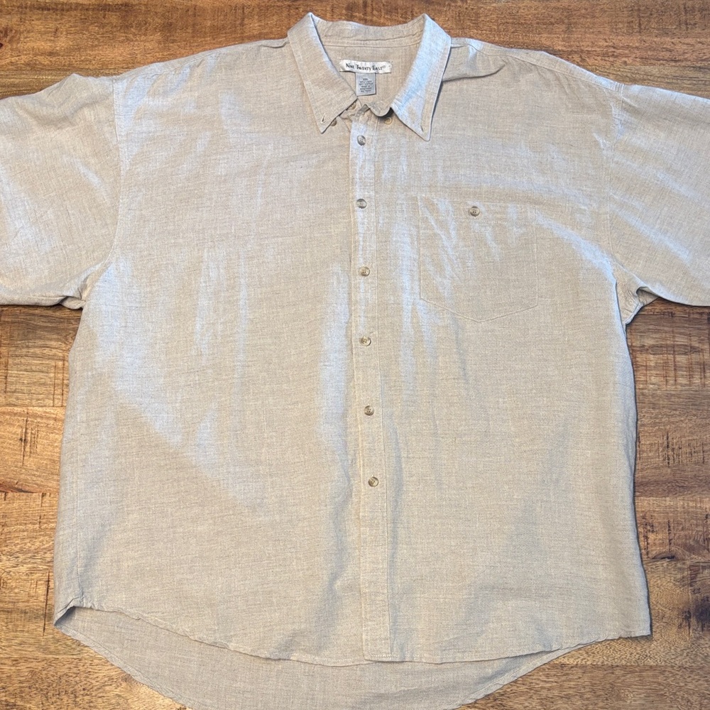 VTG Nine Twenty East Men’s XXL Beige Pocket Button Down Shirt Linen Blend (16)